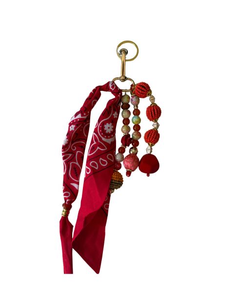 Porte-clefs en coton Shakti x Badhnati rouge - 25 cm