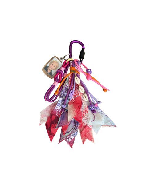 Charmtasche aus Baumwolle in Rot/Violett - 25 cm