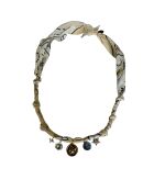 Collier en coton Gold and Silver soleil/lune nude