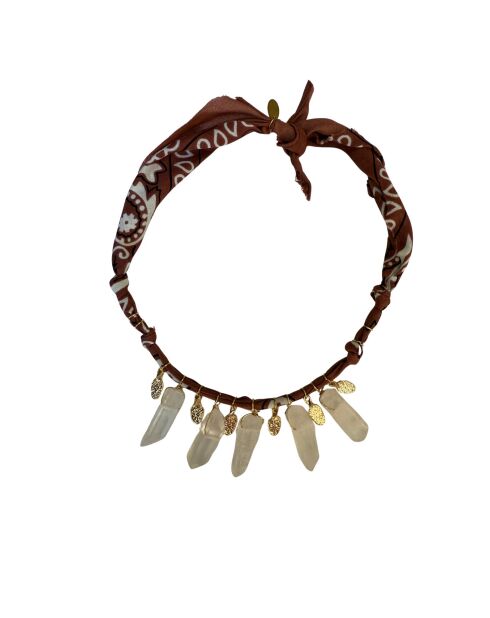 Collana Dream keeper in cotone con cristalli color marrone ghiaccio