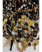 Collier en coton Sancti love léopard