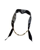 Collier en coton Gold and Silver chaîne dorée noir