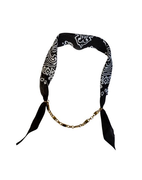 Collier en coton Gold and Silver chaîne dorée noir