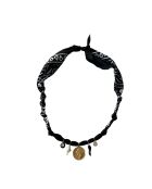 Indische Baumwollkette mit schwarzer Schlangenmedaille