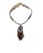 Collier en coton Apache aigles et perles nude