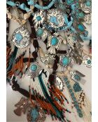 Collier en coton Apache aigles et perles nude