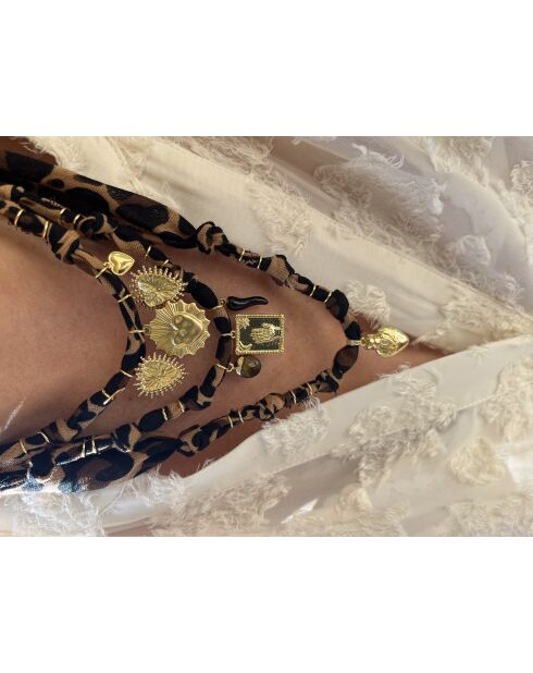 Collier en coton Spiritus fiole léopard