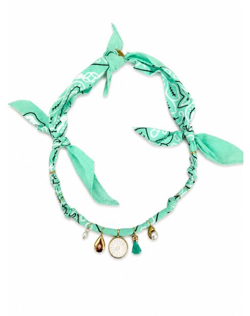 Collier en coton Aurora labradorite aqua