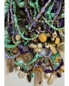 Collier en coton Aurora labradorite aqua