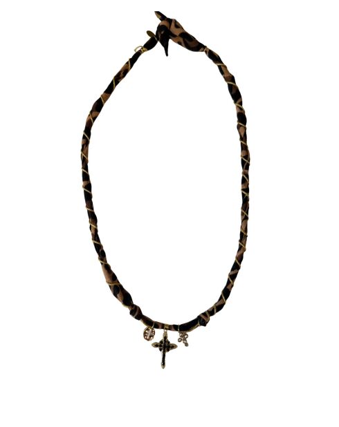 Collier en coton Sancti croix léopard