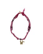 Collar de algodón Vegas Members con candado rosa