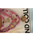 Collar de algodón Vegas Members con candado rosa