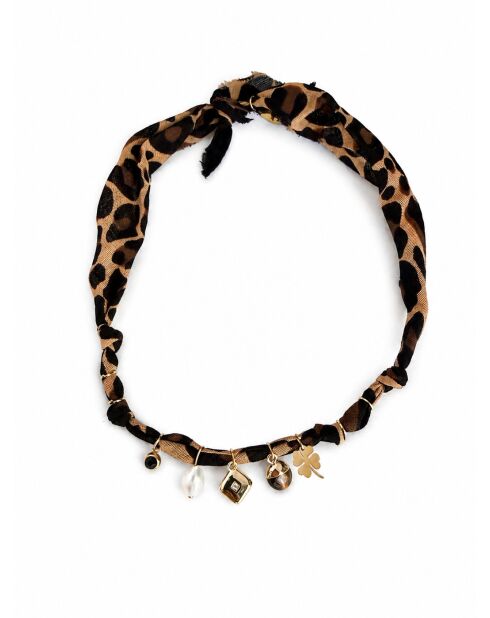 Collier en coton Christmas Dé léopard