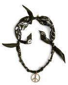 Collier en coton Christmas peace kaki