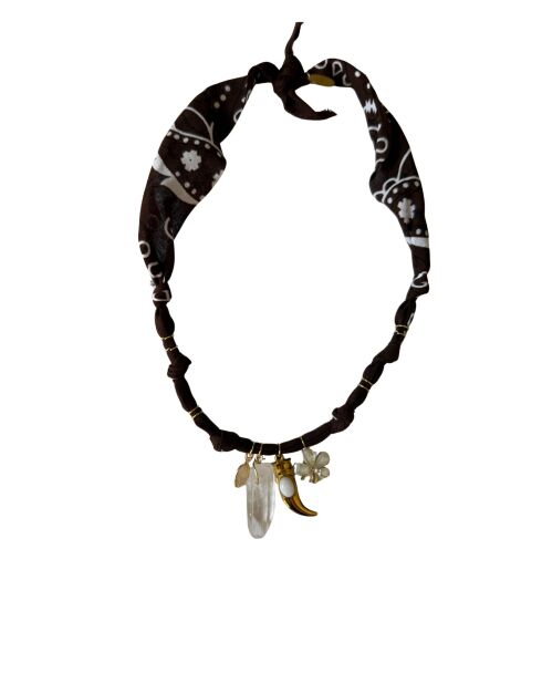 Collana Dream keeper in cotone con corno di cioccolato