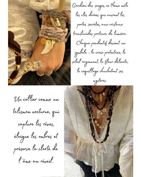 Collana Dream keeper in cotone con corno di cioccolato