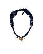 Collier en coton Antique astre bleu outremer