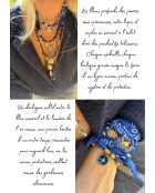 Collier en coton Antique astre bleu outremer