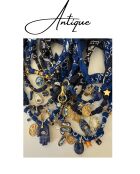 Collier en coton Antique astre bleu outremer