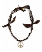 Collier en coton Christmas peace chocolat