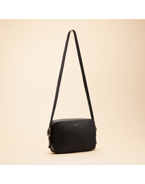 Borsa a tracolla Agathe nera in pelle - 236 x 161 x 55 mm