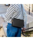 Borsa a tracolla Agathe nera in pelle - 236 x 161 x 55 mm