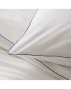 Parure de couette en coton Percale + 2 taies d'oreiller bleu jean