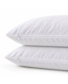 Juego de 2 fundas de almohada Prestige blancas de algodón Prestige, 63 x 63 cm
