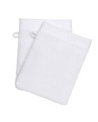 Lot de 2 gant de toilette en coton Softy neige - 15 x 21 cm