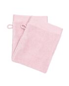 Lot de 2 gant de toilette en coton Softy bonbon - 15 x 21 cm