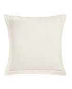 Funda de almohada de algodón de 120 hilos bordada en color marfil, 65 x 65 cm