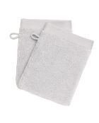Lot de 2 gant de toilette en coton Softy galet - 15 x 21 cm
