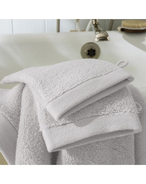Lot de 2 gant de toilette en coton Softy galet - 15 x 21 cm