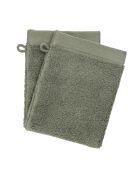Lot de 2 gant de toilette en coton Softy romarin - 15 x 21 cm