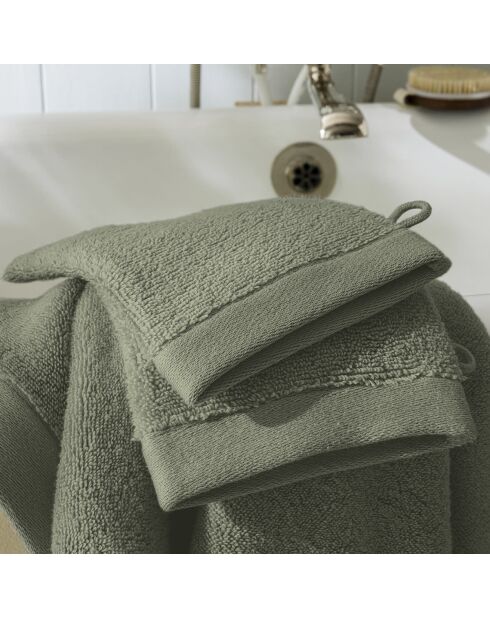 Lot de 2 gant de toilette en coton Softy romarin - 15 x 21 cm