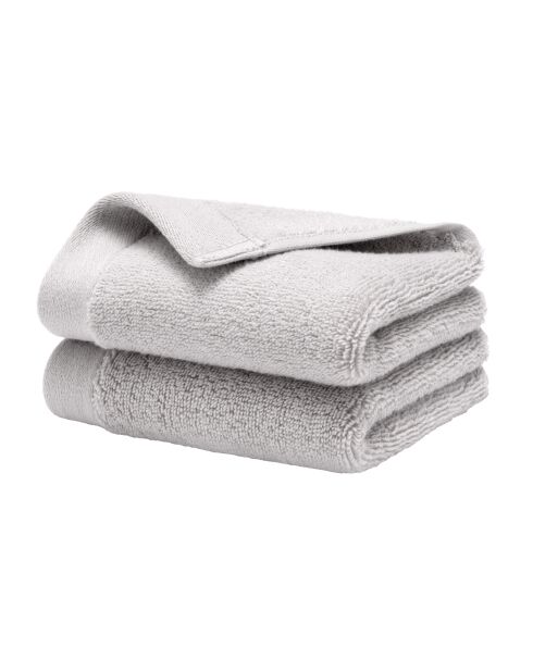 Lot de 2 serviettes invité en coton Softy galet - 30 x 50 cm