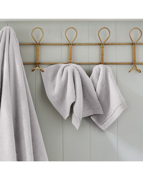 Lot de 2 serviettes invité en coton Softy galet - 30 x 50 cm