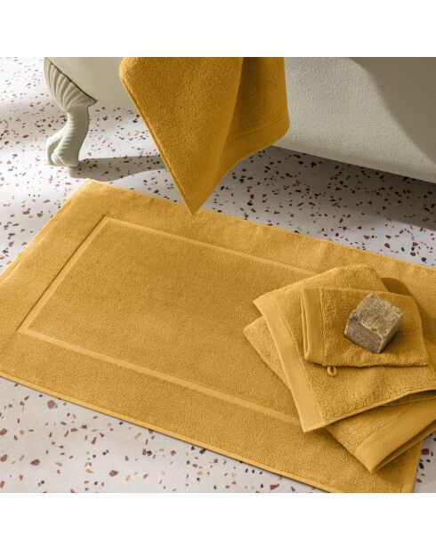 Tapis de bain en coton Softy ocre - 50 x 80 cm