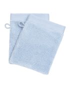 Lot de 2 gant de toilette en coton Softy azur - 15 x 21 cm