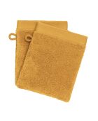 Lot de 2 gant de toilette en coton Softy ocre - 15 x 21 cm