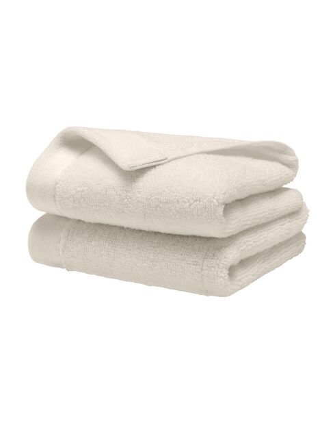 Lot de 2 serviettes invité en coton Softy ivoire - 30 x 50 cm