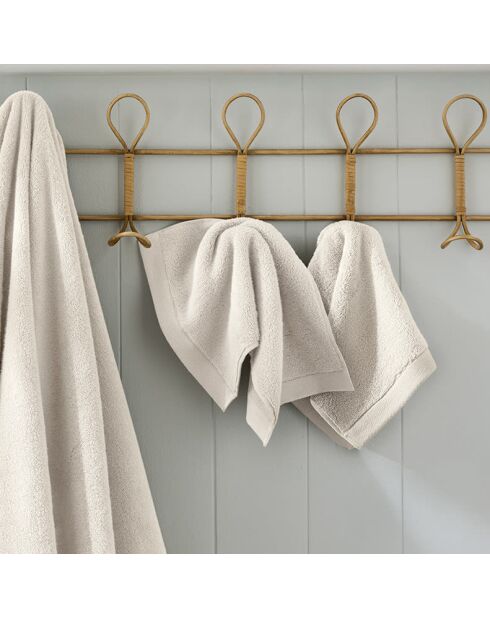 Lot de 2 serviettes invité en coton Softy ivoire - 30 x 50 cm