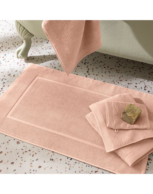 Tapis de bain en coton Softy rose poudre - 50 x 80 cm