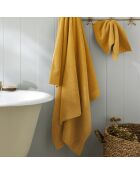 Drap de bain en coton Softy ocre - 100 x 150 cm