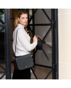 Schwarze Schultertasche aus Leder von Adèle - 280 x 190 x 85 mm