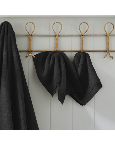 Lot de 2 serviettes invité en coton Softy truffe - 30 x 50 cm