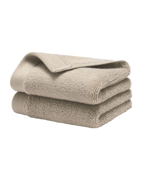 Lot de 2 serviettes invité en coton Softy naturel - 30 x 50 cm
