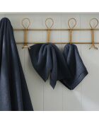 Lot de 2 serviettes invité en coton Softy marine - 30 x 50 cm