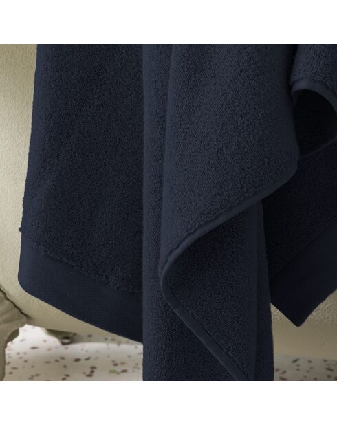 Drap de douche en coton Softy marine - 70 x 140 cm