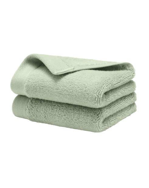 Lot de 2 serviettes invité en coton Softy amande - 30 x 50 cm